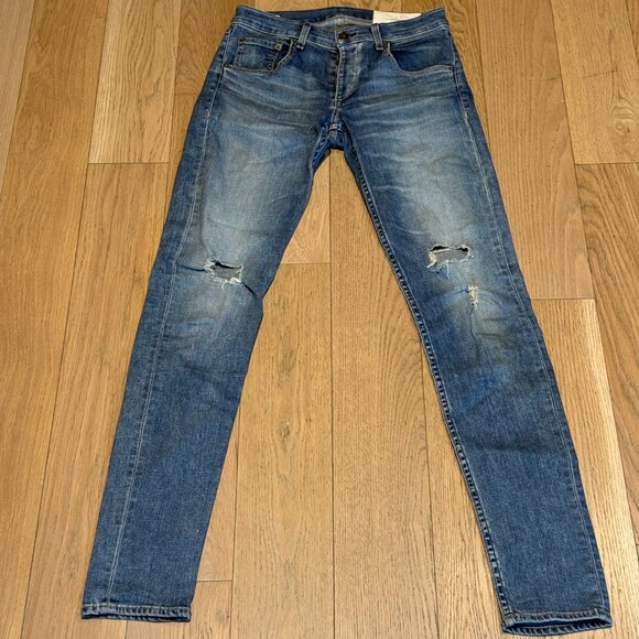 Rag & Bone Extra Slim/Skinny Jeans – Blue Fade/Ripped - Picture 1 of 6